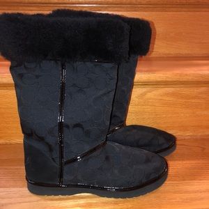 NWOT Coach Boots Black Size 8